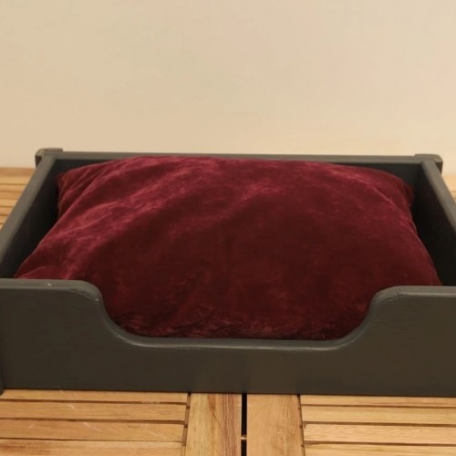 Dekoratif Ahşap Kedi Yatağı, Kedi Ve Köpek Yatağı, Evcil Hayvan Yatağı Antrasit