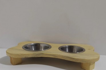 2'li Ahşap Kedi Köpek Mamalığı, 2 Kaseli Kedi-köpek Mama Ve Su Kabı, Suluk Ve Mamalık