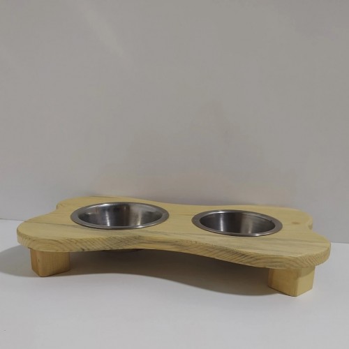 2'li Ahşap Kedi Köpek Mamalığı, 2 Kaseli Kedi-köpek Mama Ve Su Kabı, Suluk Ve Mamalık