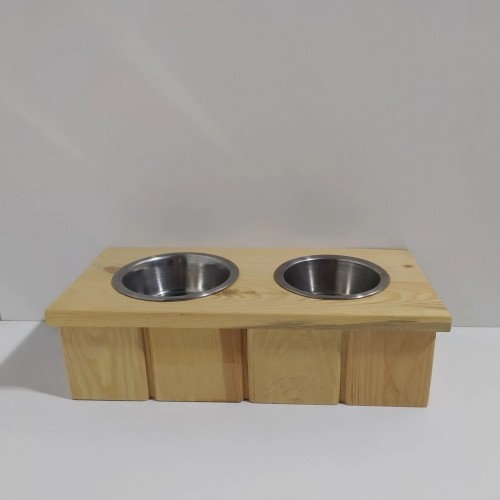 2'li Ahşap Kedi Köpek Mamalığı, 2 Kaseli Kedi-köpek Mama Ve Su Kabı, Suluk Ve Mamalık