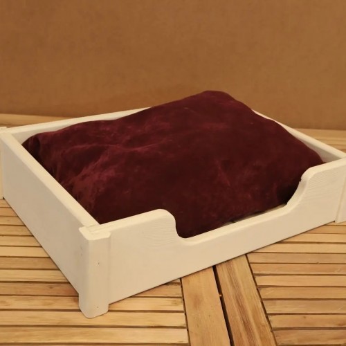 Dekoratif Ahşap Kedi Yatağı, Kedi Ve Köpek Yatağı, Evcil Hayvan Yatağı Beyaz