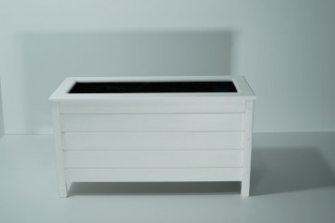 Beyaz Ayaklı Dikdörtgen Saksı