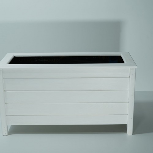 Beyaz Ayaklı Dikdörtgen Saksı