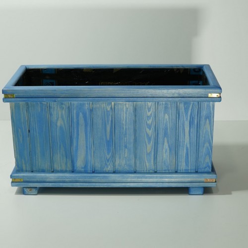 Mavi Ayaksız Dikdörtgen Saksı