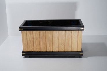 Sade Siyah Ayaksız Dikdörtgen Saksı