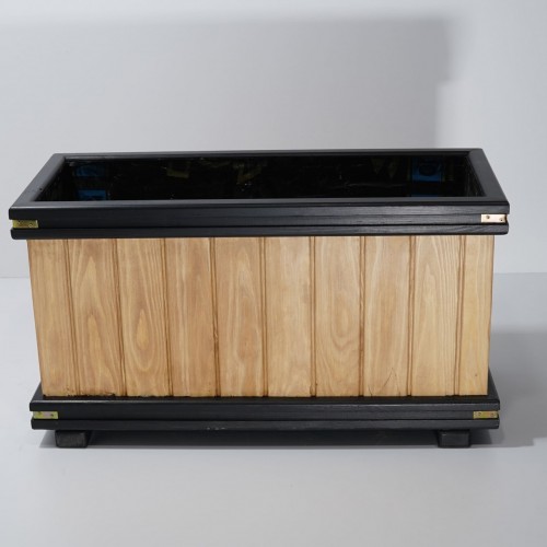 Sade Siyah Ayaksız Dikdörtgen Saksı