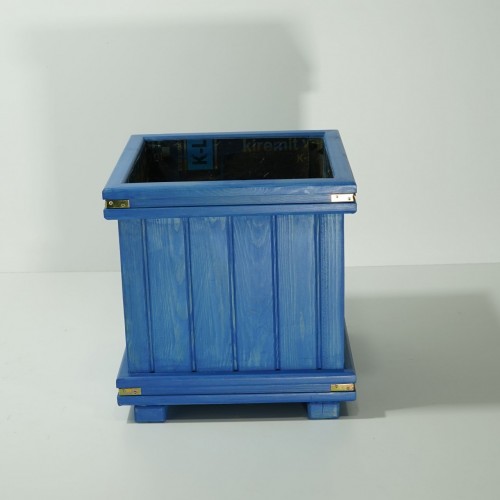 Mavi Ayaksız Kare Saksı